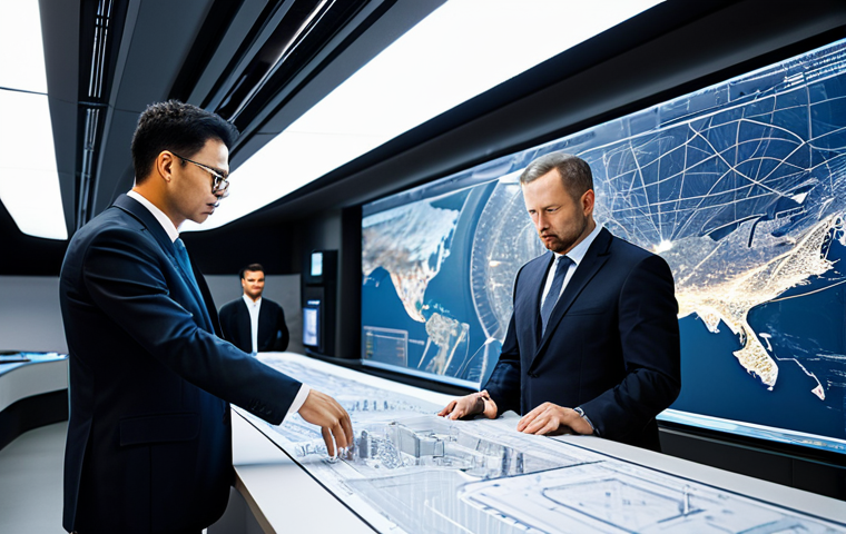 A team of professional engineers in diverse, modest business attire, gathered in a sophisticated control center. They are intently reviewing intricate holographic schematics of a next-generation Hyperloop tunnel system, showcasing advanced vacuum technology and magnetic levitation infrastructure. The environment is sleek and futuristic, with subtle lighting emphasizing the complex technical details. The focus is on innovation and problem-solving. This image is safe for work, appropriate content, fully clothed, professional, with perfect anatomy, correct proportions, natural pose, well-formed hands, proper finger count, and natural body proportions.